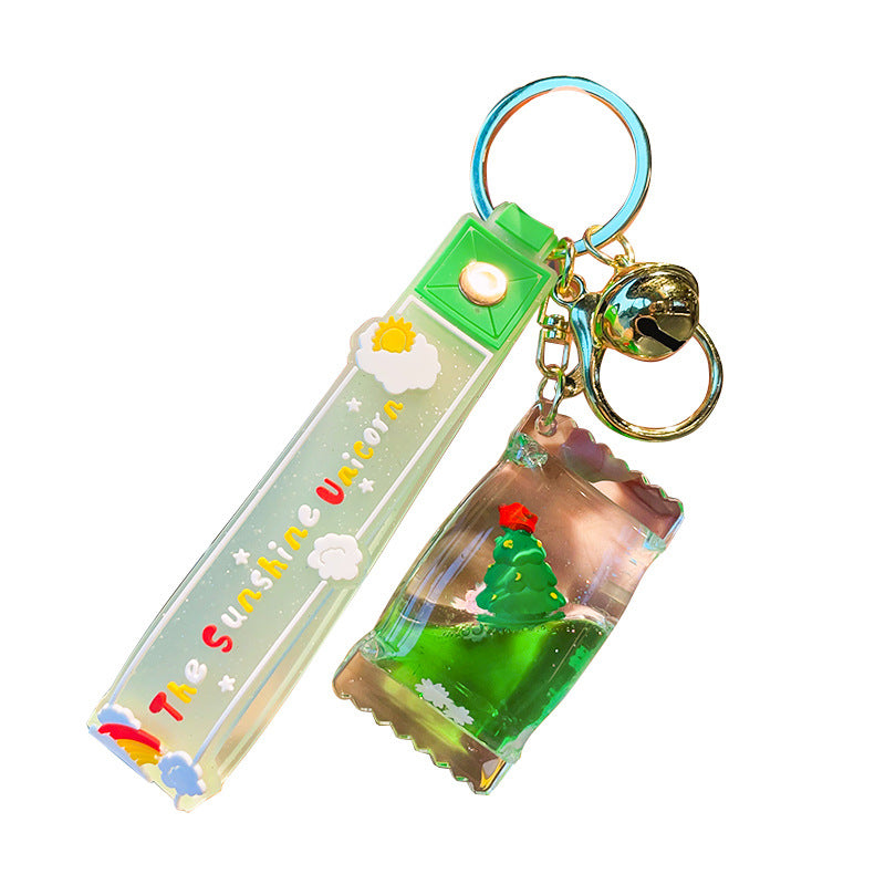 Wholesale Acrylic Oil Floating Christmas Series Keychain